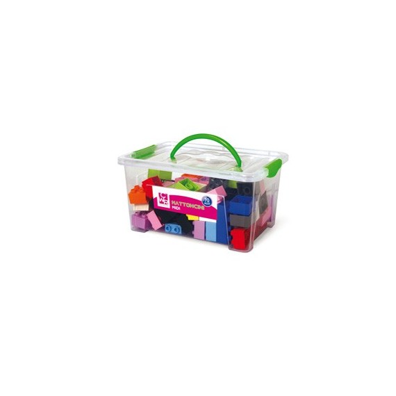 Mattoncini Midi da costruzione - in ABS - colori assortiti - CWR - bauletto da 220 pezzi