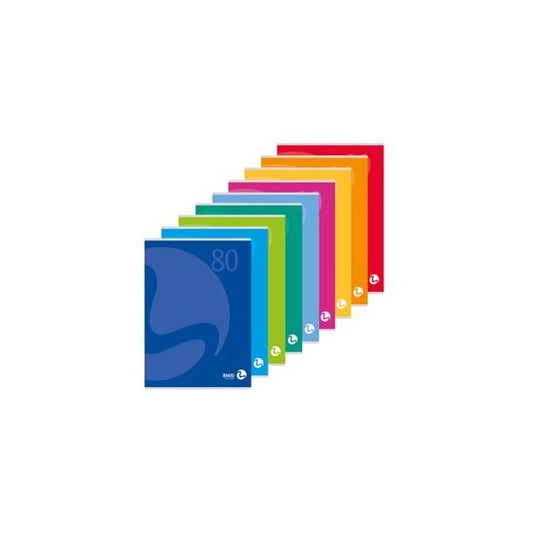 Maxiquaderno Color 80 - A4 - quadretto 5mm con margine - 80 fogli - 80gr - copertina 250gr - BM