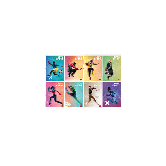 Maxiquaderno Love Sport - A4 - 5 mm - c/margine - 42 fogli - 80 gr - Pigna