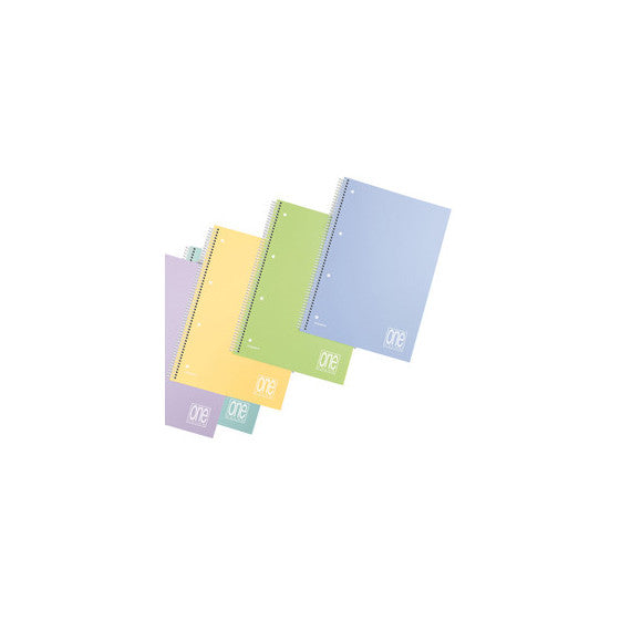 Maxiquaderno One Color Pastel - A4+ - forato - quadretto 5 mm - 80 fogli - 80 gr - spiralato - copertina PPL - Blasetti