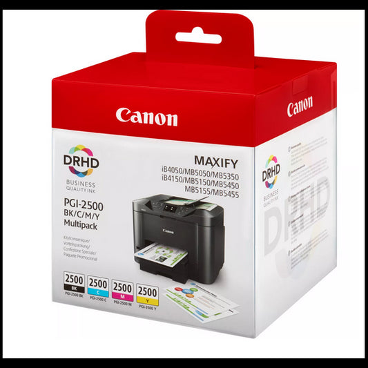 MULTIPACK CANON PGI-2500 BK-C-M-Y 9290B004 CARTUCCE ORIGINALI PER CANON iB4050 MB5050 MB5350 PGI2500 9290B004AB