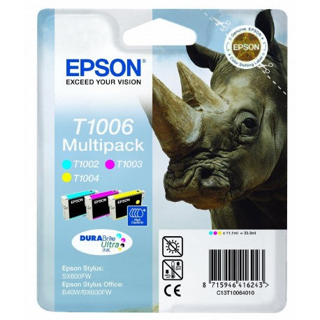 MULTIPACK EPSON T1006 C13T10064010 ORIGINALE PER EPSON STYLUS SX 510W 600FW 610FW BX310FN BX600FW BX610FW T1002 + T1003 + T1004