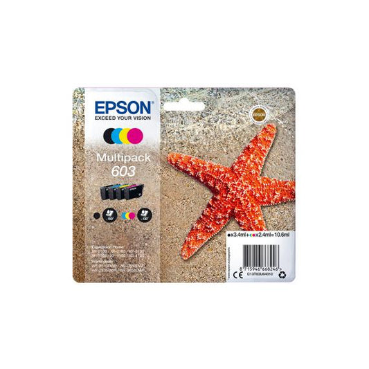 MULTIPACK EPSON T603 BK-C-M-Y C13T03U64010 ORIGINALE PER EPSON PER XP-2100,3100,WF-2810,2830,2835