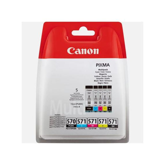 MULTIPACK ORIGINALE CANON PGI-570BK CLI-571BK-C-M-Y 0372C004 PER CANON PIXMA MG5700 MG6800 MG7700
