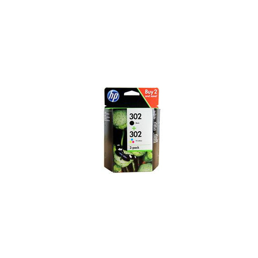 MULTIPACK ORIGINALE HP 302BK + HP 302C X4D37AE PER HP 3830 3832 4650 1110 2130 3630 4520 F6U65AE + F6U65AE