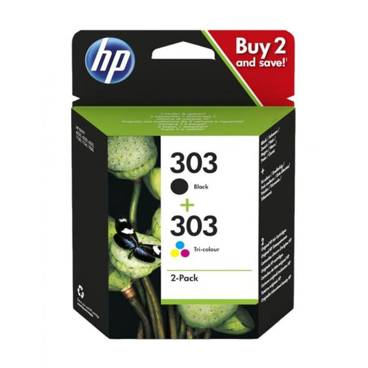 MULTIPACK ORIGINALE HP 3YM92AE 303BK + 303C CARTUCCIA ORIGINALE PER HP ENVY PHOTO 6220 6230 7130 7830 T6N02AE + T6N01AE