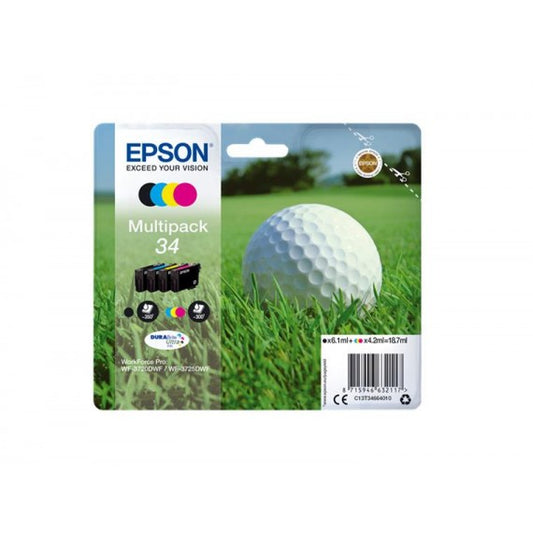 MULTIPACK ORIGINALE T3466 C13T34664010 PER EPSON WORKFORCE PRO WF3720DWF, WF3725DWF T3461 T3462 T3463 T3464