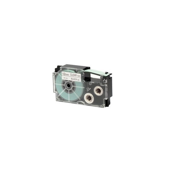 Nastro - 12 mm x 8 mt - nero/ trasparente - Casio