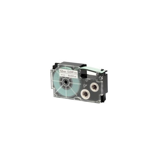 Nastro - 12 mm x 8 mt - nero/ trasparente - Casio
