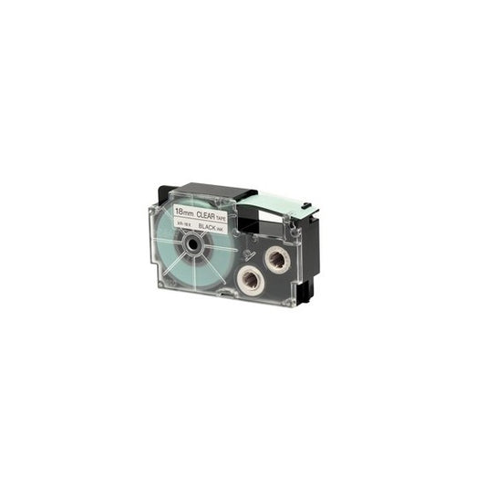 Nastro - 18 mm x 8 mt - nero/trasparente - Casio