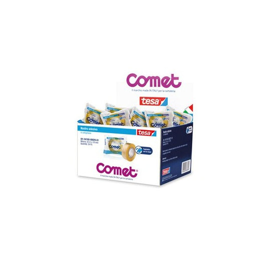 Nastro adesivo - 1,9 cm x 33 m - cellophane - trasparente - Comet