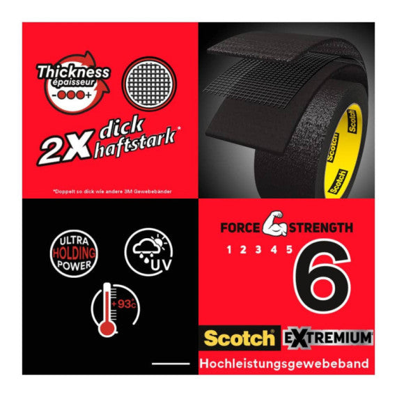 Nastro adesivo extra resistente ad alto spessore Scotch® Extremium Ultra 48 mm x 25 m argento - DT174825