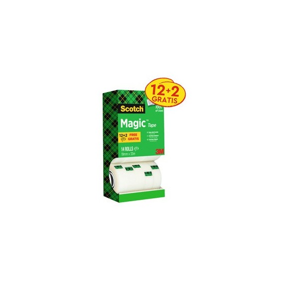 Nastro adesivo Magic™ 810 - permanente - 1,9 cm x 33 m - trasparente - Scotch - Multi Pack 12+2 rotoli