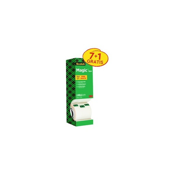 Nastro adesivo Magic™ 810 - permanente - 1,9 cm x 33 m - trasparente - Scotch - Value Pack 7+1 rotoli