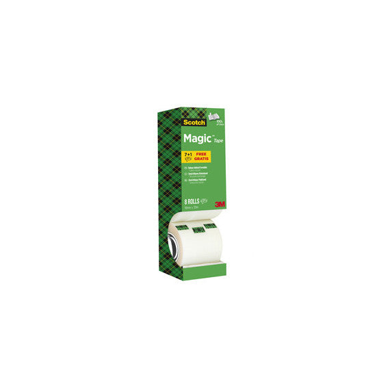 Nastro adesivo Magic™ 810 - permanente - 1,9 cm x 33 m - trasparente - Scotch - Value Pack 7+1 rotoli