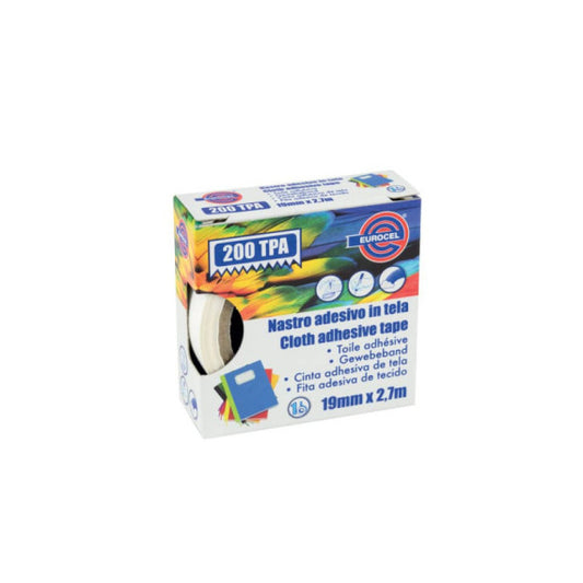 Nastro adesivo telato Eurocel formato 19x2,7 mt- colore bianco 16014194