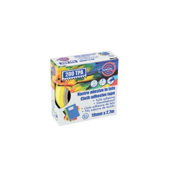 Nastro adesivo telato Eurocel formato 19x2,7 mt- colore giallo 16414194