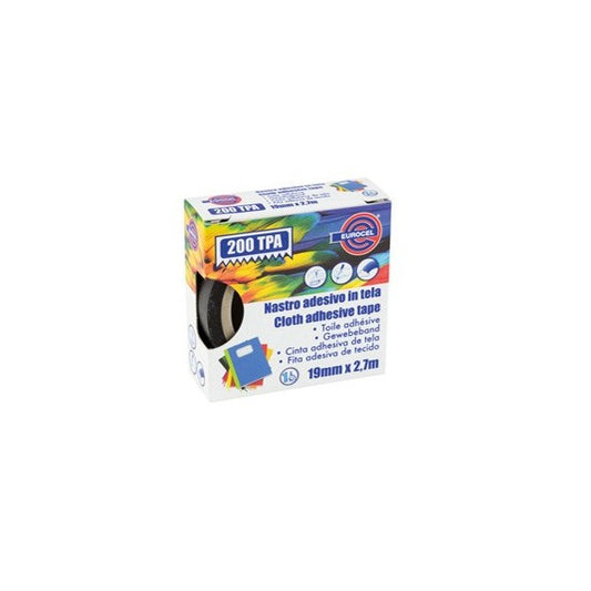 Nastro adesivo telato TPA 200 - 1,9 cm x 2,7 m - nero - Eurocel