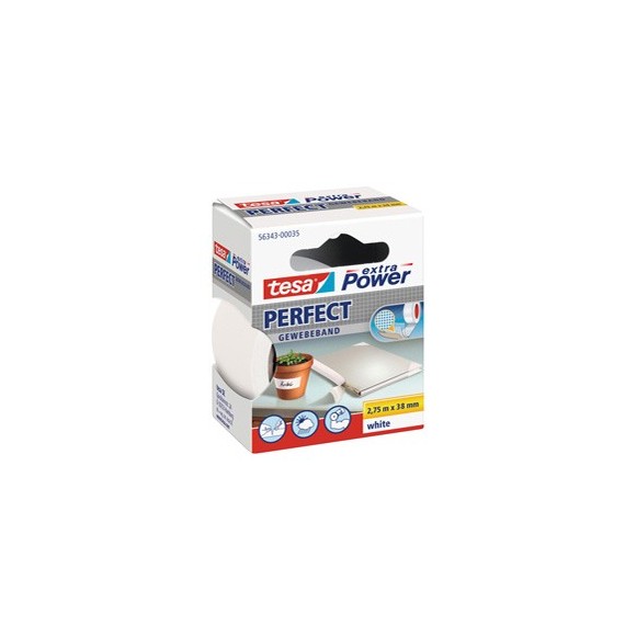Nastro adesivo telato XP Perfect - 3,8 cm x 2,7 m - bianco - Tesa