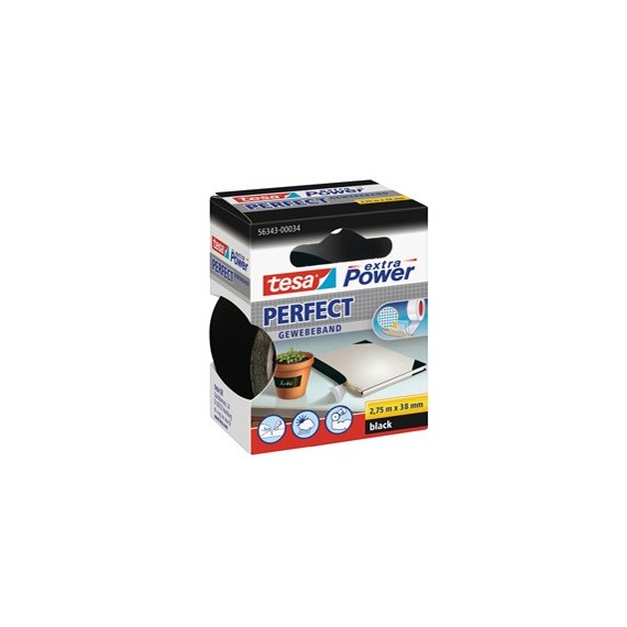 Nastro adesivo telato XP Perfect - 3,8 cm x 2,7 m - nero -Tesa