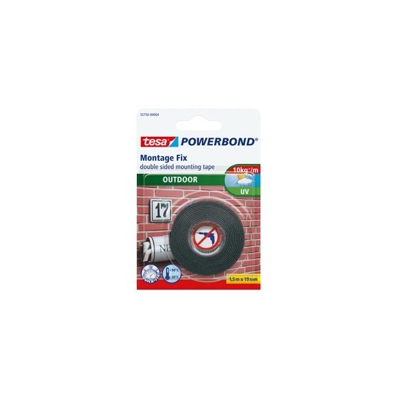Nastro biadesivo Powerbond - per esterni - 1,9 cm x 1,5 m - bianco - Tesa