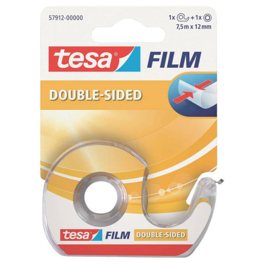 Nastro biadesivo tesa tesafilm® 12 mm x 7,5 m in chiocciola con lama in metallo trasparente - 57912-00000-01