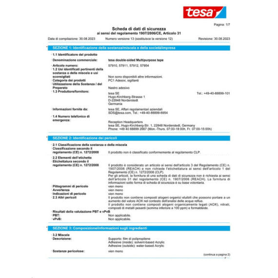 Nastro biadesivo tesa tesafilm® 12 mm x 7,5 m in chiocciola con lama in metallo trasparente - 57912-00000-01