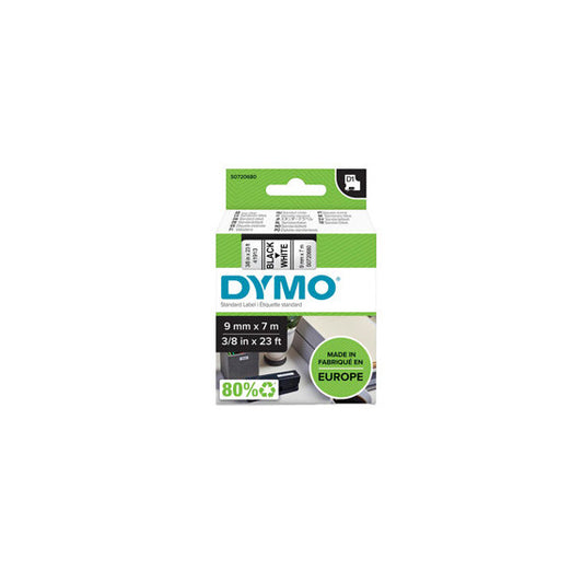 Nastro D1 409130 - 9 mm x 7 mt - nero/bianco - Dymo