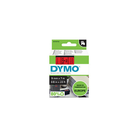 Nastro D1 409170 - 9 mm x 7 mt - nero/rosso - Dymo