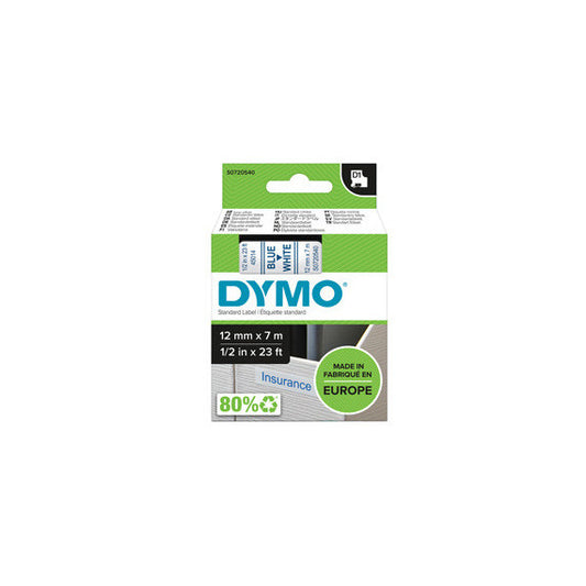 Nastro D1 450140 - 12 mm x 7 mt - blu/bianco - Dymo