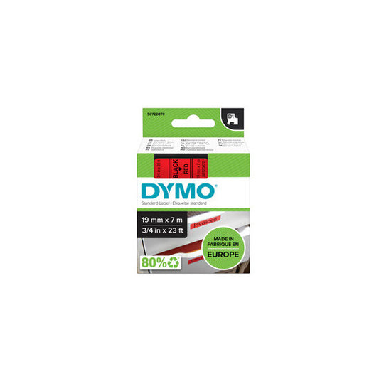 Nastro D1 458070 - 19 mm x 7 mt - nero/rosso - Dymo