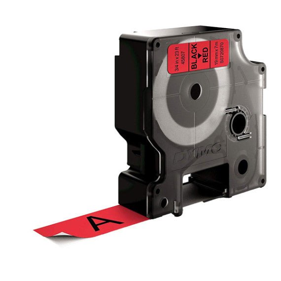 Nastro D1 458070 - 19 mm x 7 mt - nero/rosso - Dymo