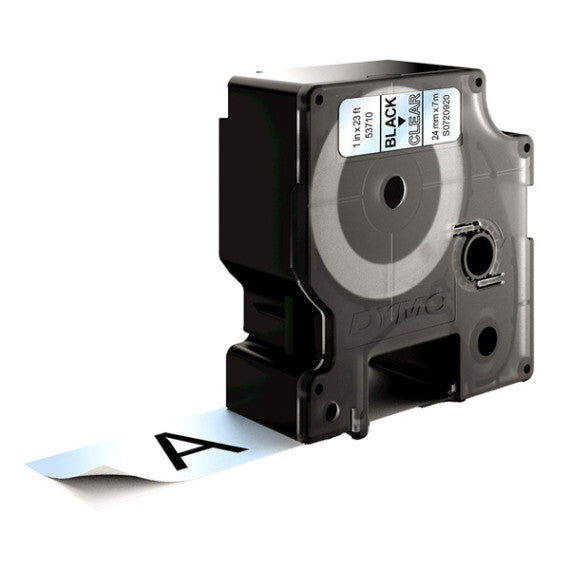 Nastro D1 537100 - 24 mm x 7 mt - nero/trasparente - Dymo