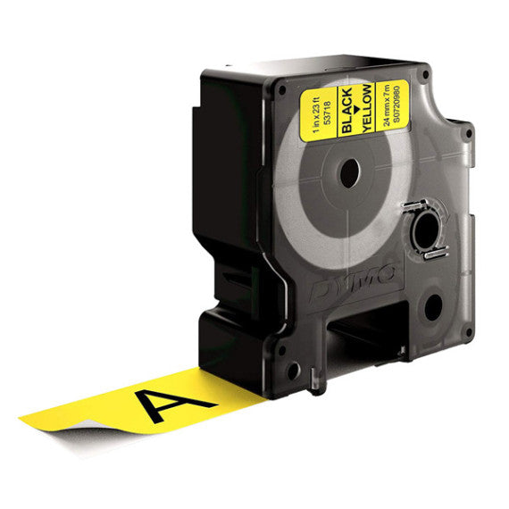 Nastro D1 537180 - 24 mm x 7 mt - nero/giallo - Dymo