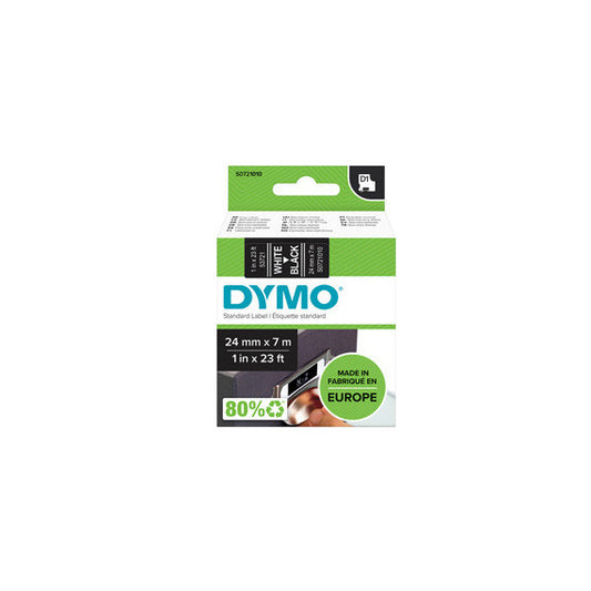 Nastro D1 537210 - 24 mm x 7 mt - bianco/nero - Dymo
