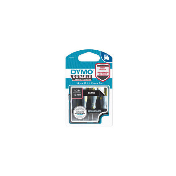 Nastro D1 Durable 1978365 - 12 mm x 3 mt - nero/bianco - Dymo