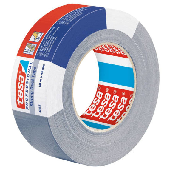 Nastro isolante tesa duct 4662 in tessuto plastificato trasparente 27 mesh 48 mm x 50 m grigio - 04662-00086-02
