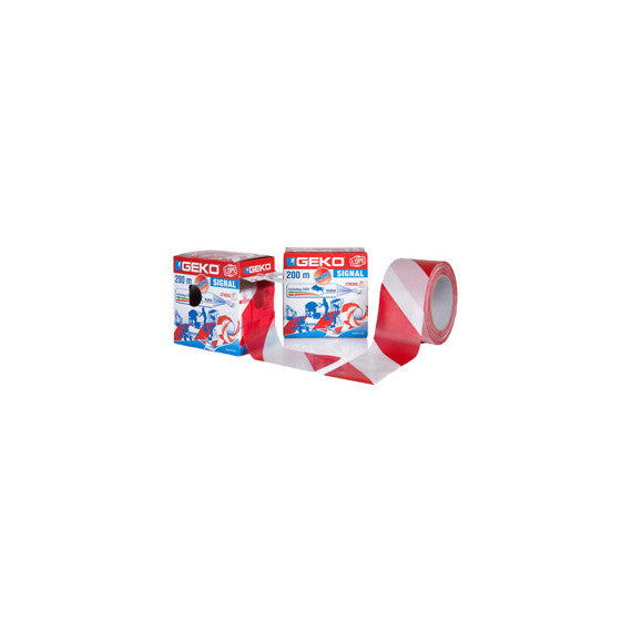 Nastro segnaletico SIGNAL - 70 mm x 200 m - bianco/rosso - Geko