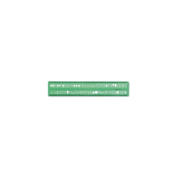 Normografo lettere e cifre Uni - 10mm - verde - Arda