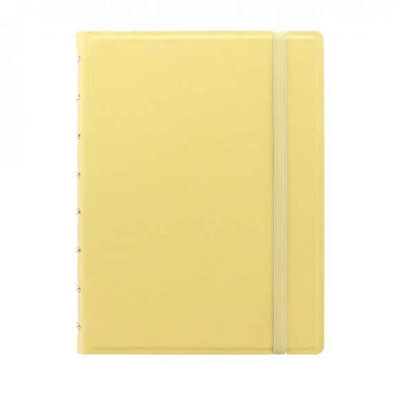 Notebook - con elastico - copertina similpelle - A5 - 56 pagine - a righe - giallo limone - Filofax