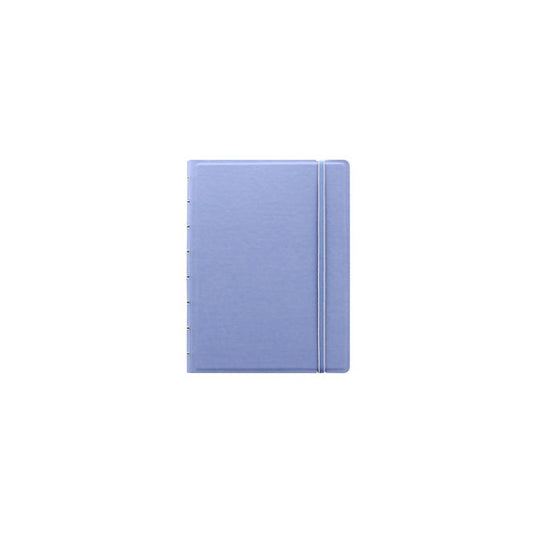 Notebook - con elastico - copertina similpelle - A5 - 56 pagine - a righe - blu pastello - Filofax