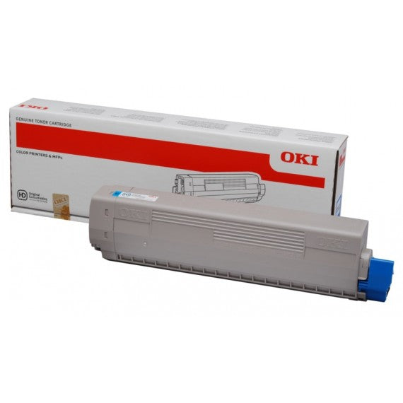OKI C822C CIANO 44844615 ORIGINALE TONER PER OKI C822,C822N,C822DN CAPACITA' 7.300 PAGINE