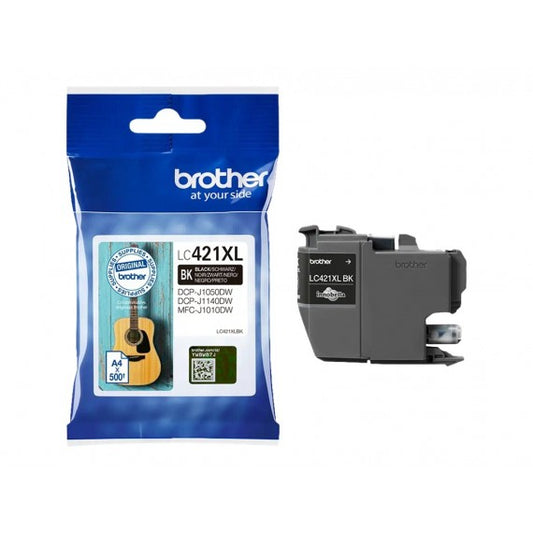 ORIGINALE BROTHER LC421XLBK NERA ALTA CAPACITA' CARTUCCIA PER BROTHER DCP-J1050DW,J1140DW,MFC-J1010DW LC-421XL 500 PAGINE