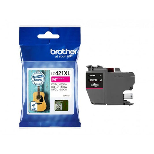 ORIGINALE BROTHER LC421XLM MAGENTA ALTA CAPACITA' CARTUCCIA PER BROTHER DCP-J1050DW,J1140DW,MFC-J1010DW LC-421XL 500 PAGINE