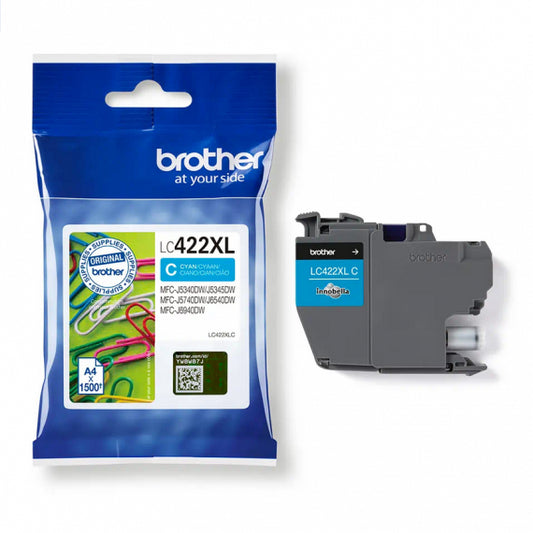 ORIGINALE BROTHER LC422XLC CIANO CARTUCCIA ORIGINALE PER BROTHER MFC J5340DW,J5740DW,J6540DW,J6940DW LC-422XL 1.500 PAGINE