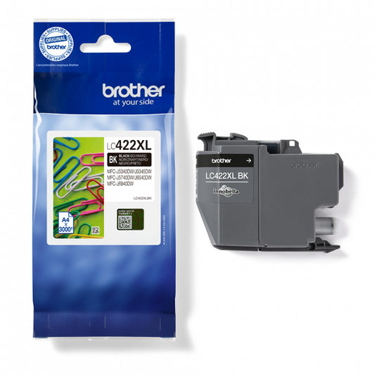 ORIGINALE BROTHER LC422XLBK NERA CARTUCCIA ORIGINALE PER BROTHER MFC J5340DW,J5740DW,J6540DW,J6940DW LC-422XL 3.000 PAGINE