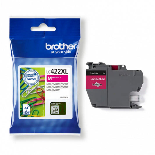 ORIGINALE BROTHER LC422XLM MAGENTA CARTUCCIA ORIGINALE PER BROTHER MFC J5340DW,J5740DW,J6540DW,J6940DW LC-422XL 1.500 PAGINE