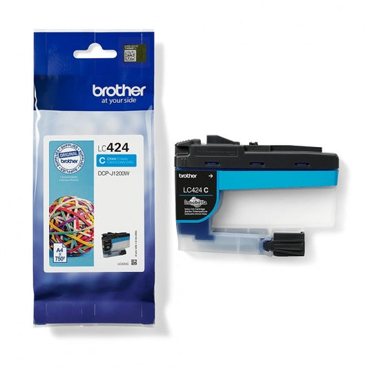 ORIGINALE BROTHER LC424C CIANO CARTUCCIA PER BROTHER DCP J1200W LC-424 750 PAGINE