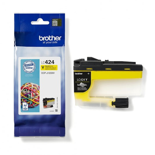 ORIGINALE BROTHER LC424Y GIALLA CARTUCCIA PER BROTHER DCP J1200W LC-424 750 PAGINE