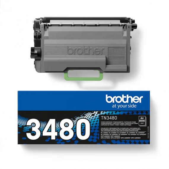 ORIGINALE BROTHER TN3480 NERO TONER ORIGINALE PER BROTHER HL-6250 6300 6400 6600 6800 6900 5000 TN-3480 8.000 PAGINE